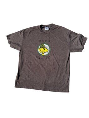 Alstyle Men's Graphic T-Shirt Brown XL Polyester Cotton Blend Relaxed Fit